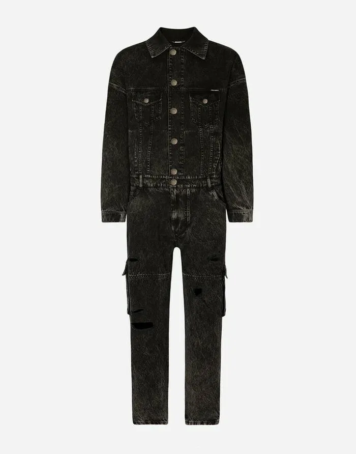 Dolce and Gabbana Denim Men Denim Jumpsuit Multicolor