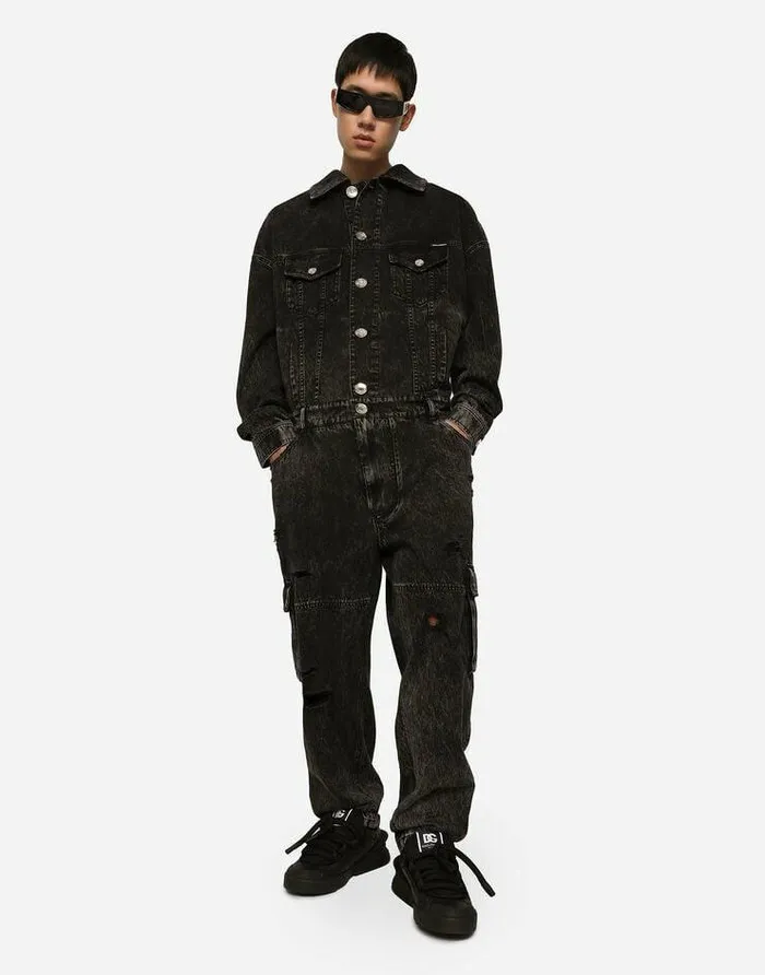 Dolce and Gabbana Denim Men Denim Jumpsuit Multicolor Dolce and Gabbana Denim Men Denim Jumpsuit Multicolor