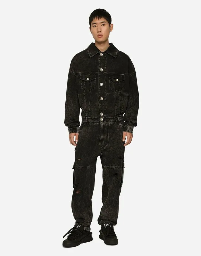 Dolce and Gabbana Denim Men Denim Jumpsuit Multicolor Dolce and Gabbana Denim Men Denim Jumpsuit Multicolor