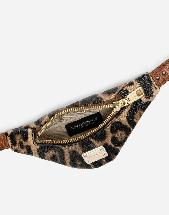 Dolce and Gabbana DGLeo Collection Women Leopardprint Crespo Toiletry Bag With Branded Plate Multicolor Dolce and Gabbana DGLeo Collection Women Leopardprint Crespo Toiletry Bag With Branded Plate Multicolor
