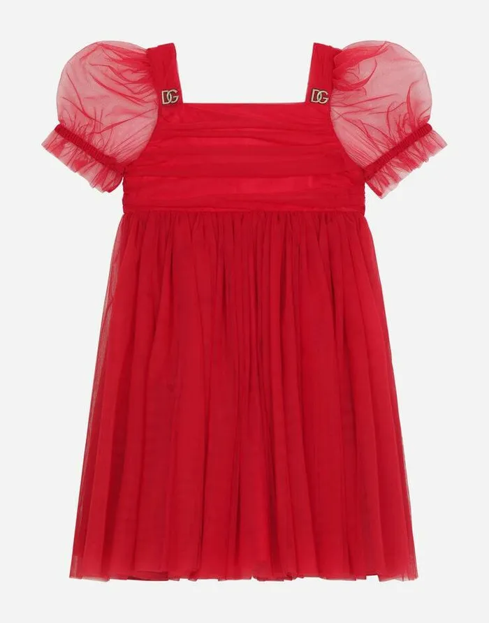 Dolce and Gabbana Dresses Children Long Tulle Dress Red