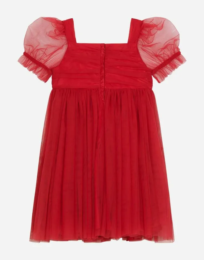 Dolce and Gabbana Dresses Children Long Tulle Dress Red Dolce and Gabbana Dresses Children Long Tulle Dress Red