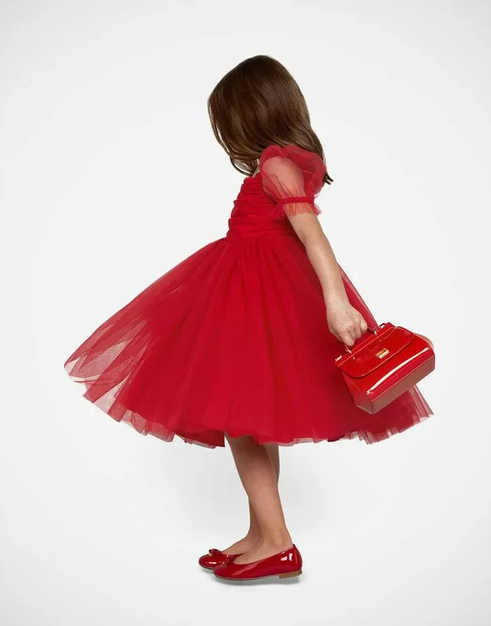 Dolce and Gabbana Dresses Children Long Tulle Dress Red Dolce and Gabbana Dresses Children Long Tulle Dress Red