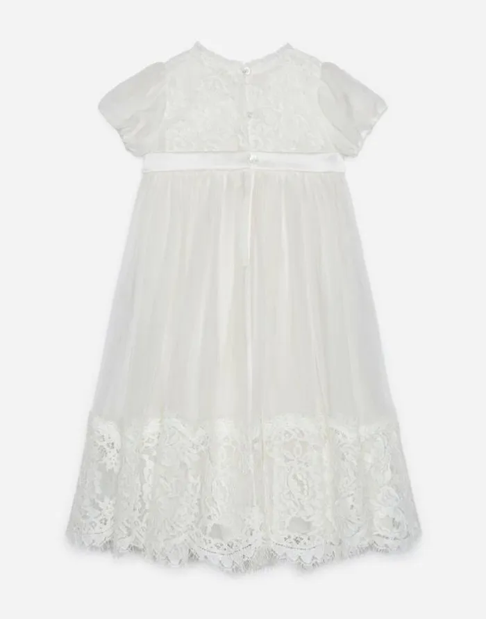 Dolce and Gabbana Dresses Children Silk Chiffon And Lace Dress White Dolce and Gabbana Dresses Children Silk Chiffon And Lace Dress White