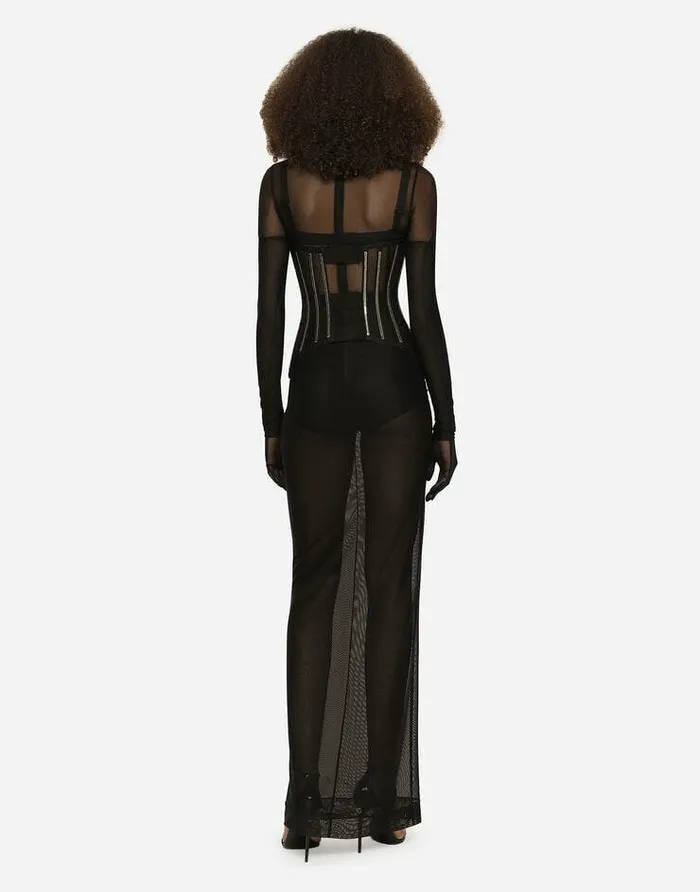 Dolce and Gabbana Dresses Women KIM DOLCEandGABBANA Long Tulle Dress Black Dolce and Gabbana Dresses Women KIM DOLCEandGABBANA Long Tulle Dress Black
