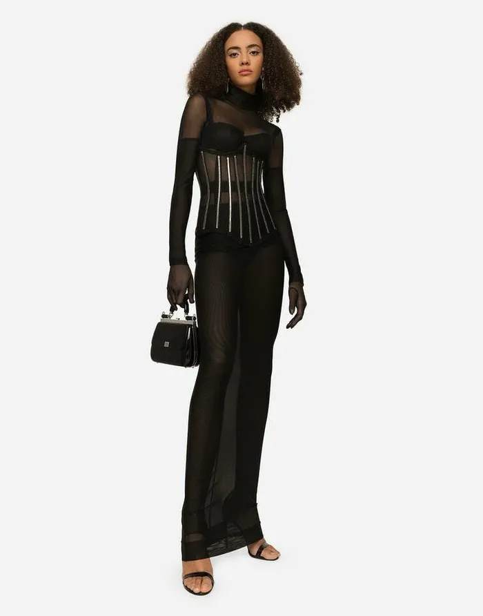 Dolce and Gabbana Dresses Women KIM DOLCEandGABBANA Long Tulle Dress Black Dolce and Gabbana Dresses Women KIM DOLCEandGABBANA Long Tulle Dress Black