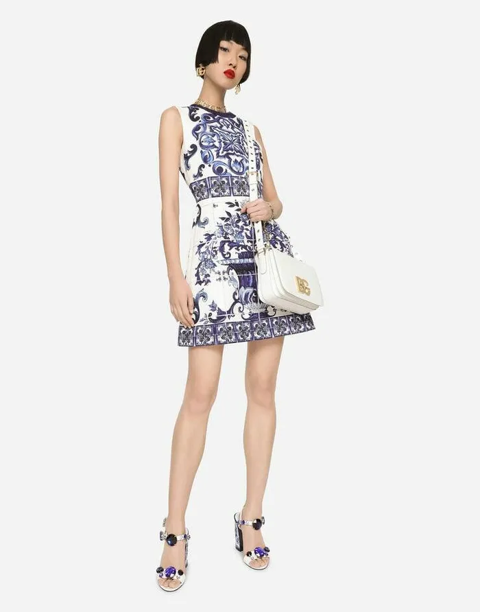 Dolce and Gabbana Dresses Women Short Majolicaprint Brocade Dress Multicolor Dolce and Gabbana Dresses Women Short Majolicaprint Brocade Dress Multicolor