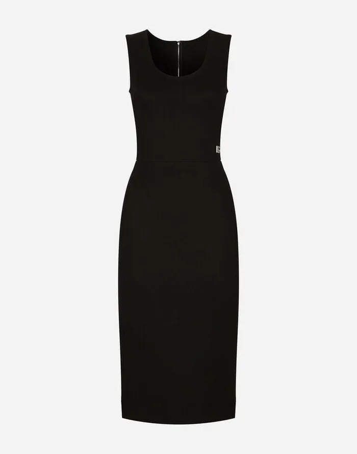 Dolce and Gabbana Dresses Women Sleeveless Milano Rib Midi Dress Black