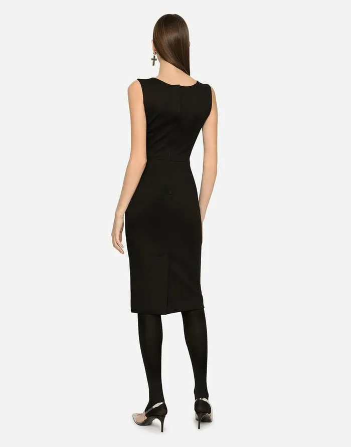 Dolce and Gabbana Dresses Women Sleeveless Milano Rib Midi Dress Black Dolce and Gabbana Dresses Women Sleeveless Milano Rib Midi Dress Black