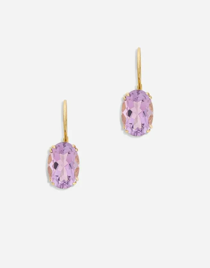 Dolce and Gabbana Earrings Women Anna Earrings In Yellow 18kt Gold With Amthysts Gold Dolce and Gabbana Earrings Women Anna Earrings In Yellow 18kt Gold With Amthysts Gold
