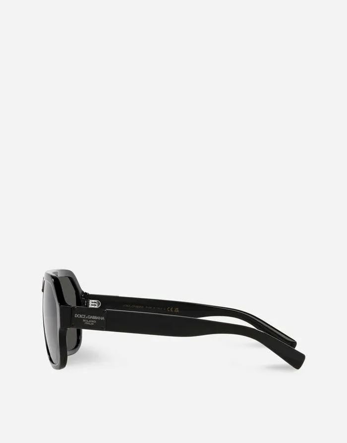 Dolce and Gabbana Icons Men DG Plaque Sunglasses Black Dolce and Gabbana Icons Men DG Plaque Sunglasses Black
