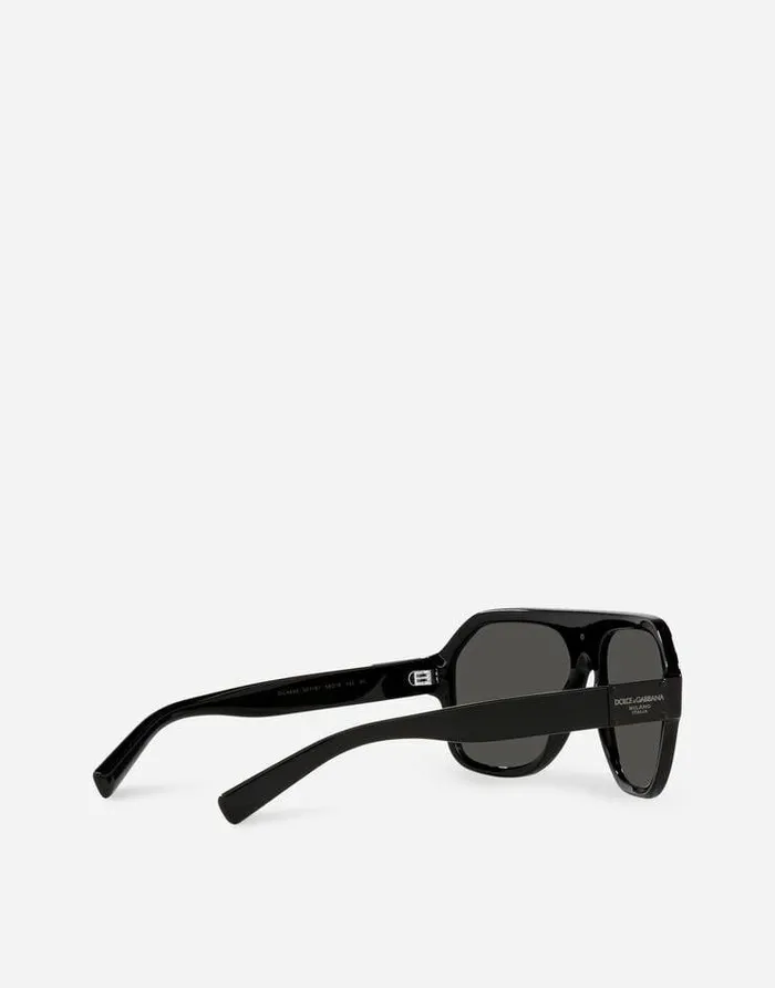 Dolce and Gabbana Icons Men DG Plaque Sunglasses Black Dolce and Gabbana Icons Men DG Plaque Sunglasses Black