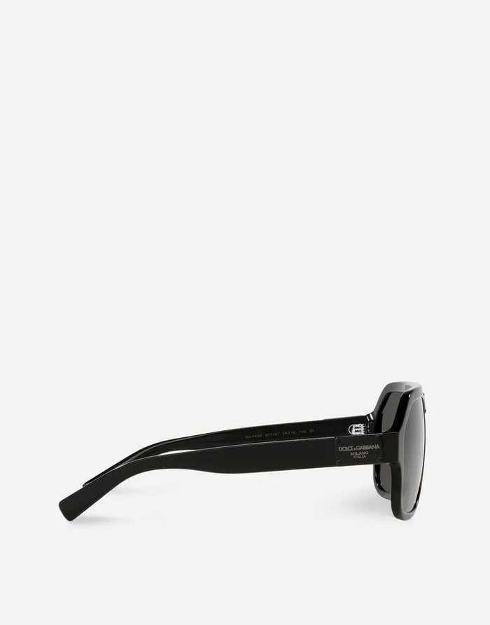Dolce and Gabbana Icons Men DG Plaque Sunglasses Black Dolce and Gabbana Icons Men DG Plaque Sunglasses Black