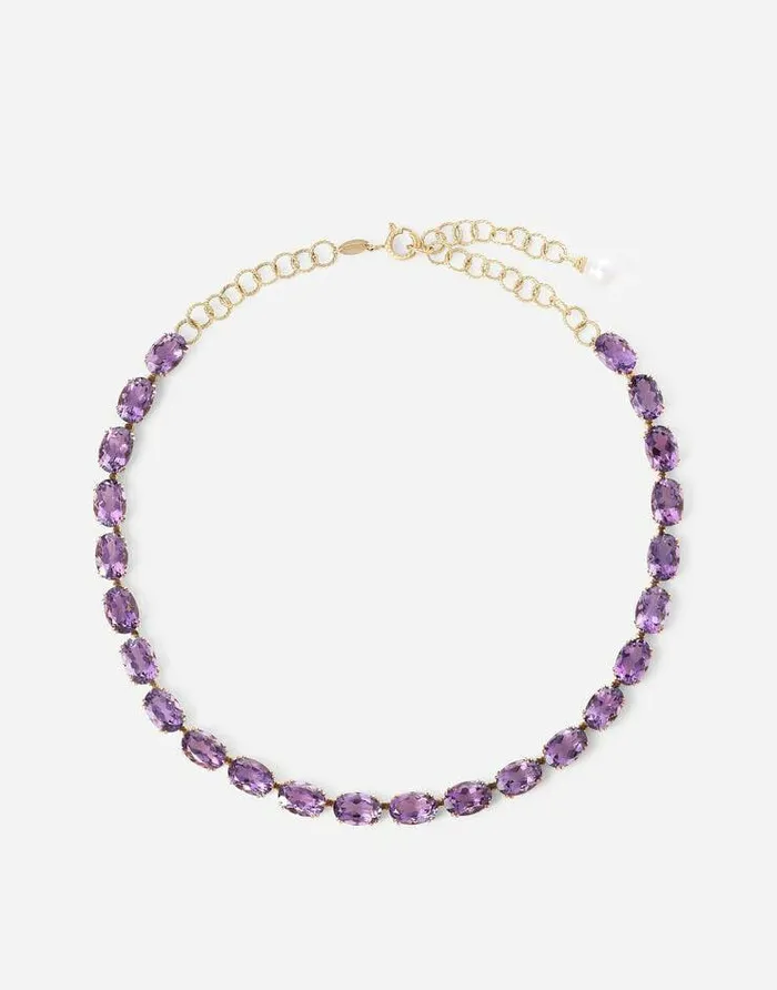 Dolce and Gabbana Necklaces Women Anna Necklace In Yellow 18kt Gold With Amethysts Gold Dolce and Gabbana Necklaces Women Anna Necklace In Yellow 18kt Gold With Amethysts Gold