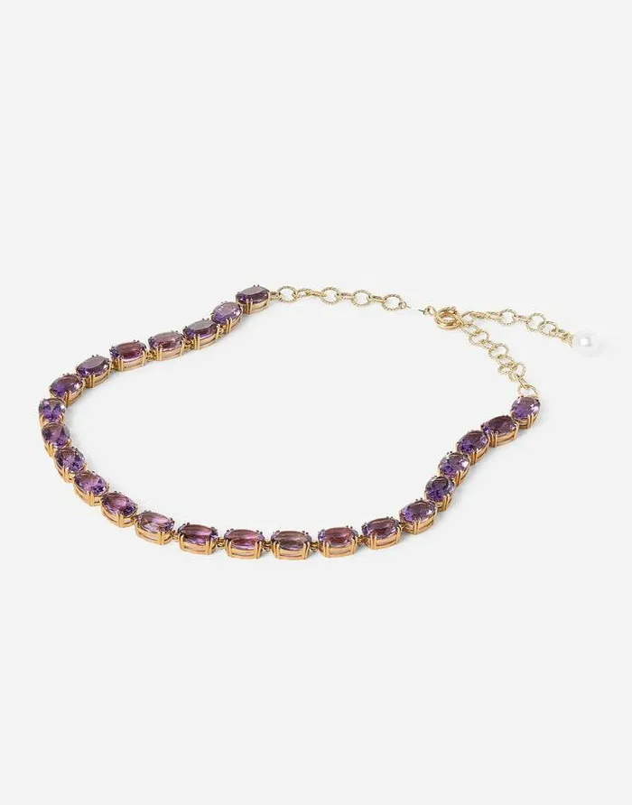 Dolce and Gabbana Necklaces Women Anna Necklace In Yellow 18kt Gold With Amethysts Gold Dolce and Gabbana Necklaces Women Anna Necklace In Yellow 18kt Gold With Amethysts Gold