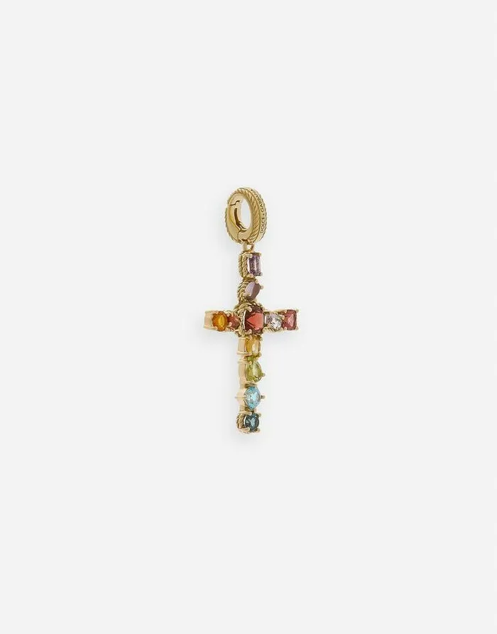 Dolce and Gabbana Necklaces Women Rainbow Charm In Yellow Gold 18kt With Multicolor Stones Gold Dolce and Gabbana Necklaces Women Rainbow Charm In Yellow Gold 18kt With Multicolor Stones Gold