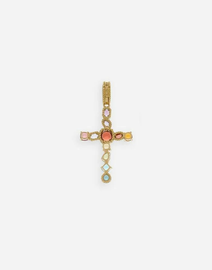 Dolce and Gabbana Necklaces Women Rainbow Charm In Yellow Gold 18kt With Multicolor Stones Gold Dolce and Gabbana Necklaces Women Rainbow Charm In Yellow Gold 18kt With Multicolor Stones Gold