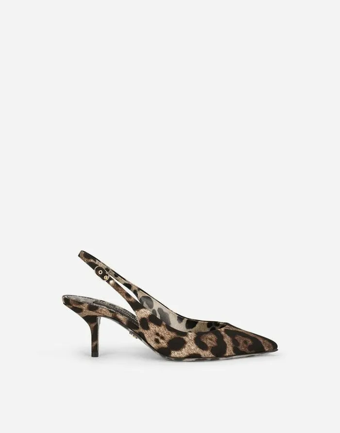 Dolce and Gabbana Pumps And Slingback Women Leopardprint Cotton Slingbacks Animal Print Dolce and Gabbana Pumps And Slingback Women Leopardprint Cotton Slingbacks Animal Print
