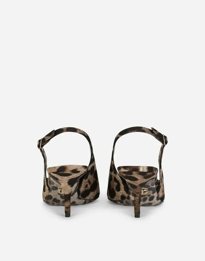 Dolce and Gabbana Pumps And Slingback Women Leopardprint Cotton Slingbacks Animal Print Dolce and Gabbana Pumps And Slingback Women Leopardprint Cotton Slingbacks Animal Print