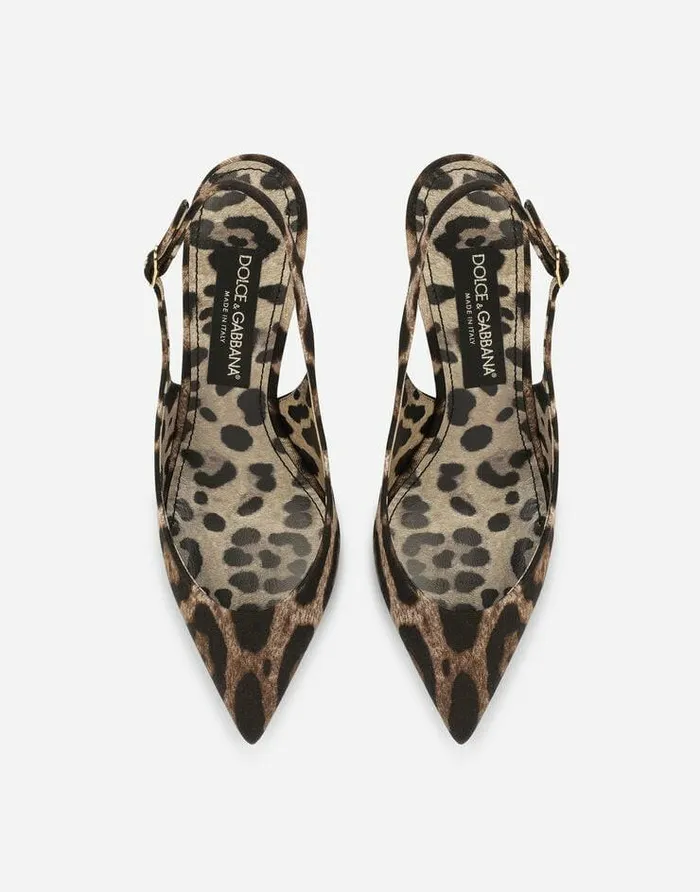 Dolce and Gabbana Pumps And Slingback Women Leopardprint Cotton Slingbacks Animal Print Dolce and Gabbana Pumps And Slingback Women Leopardprint Cotton Slingbacks Animal Print