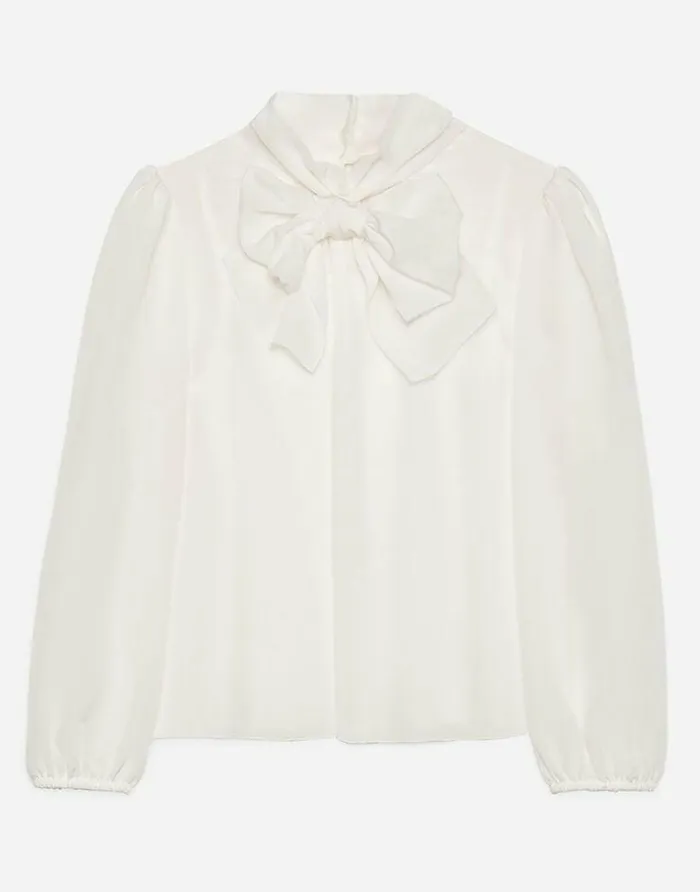 Dolce and Gabbana Shirts And Tops Children Crepe De Chine Blouse White
