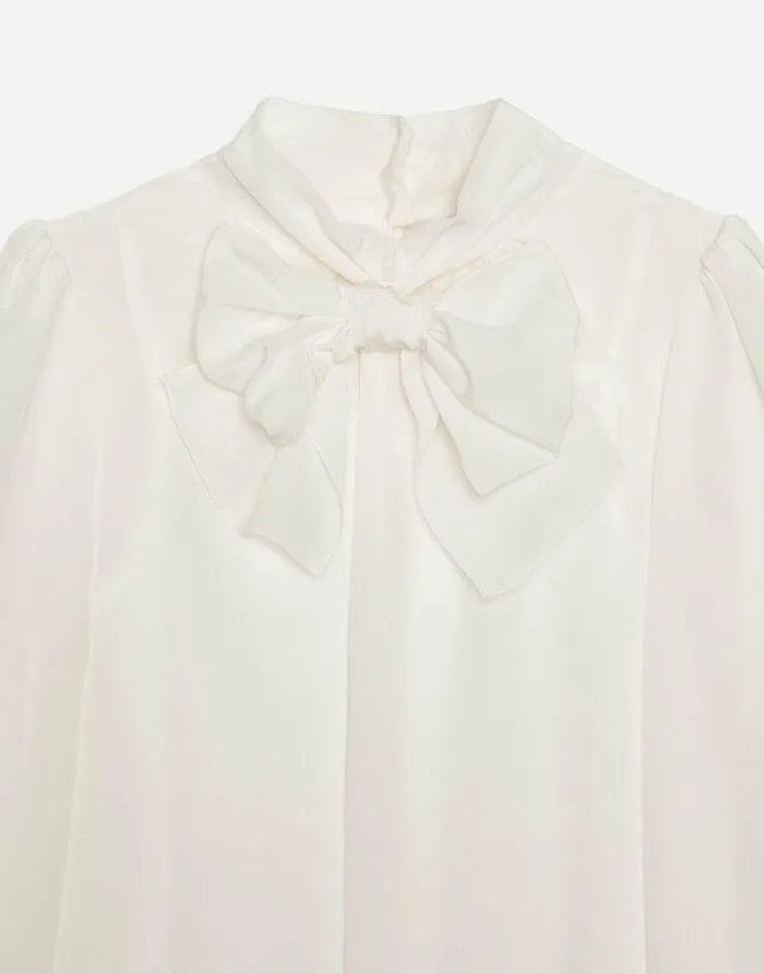 Dolce and Gabbana Shirts And Tops Children Crepe De Chine Blouse White Dolce and Gabbana Shirts And Tops Children Crepe De Chine Blouse White