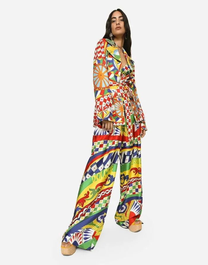 Dolce and Gabbana Shirts And Tops Women Carrettoprint Technical Jersey Bra Top Multicolor Dolce and Gabbana Shirts And Tops Women Carrettoprint Technical Jersey Bra Top Multicolor