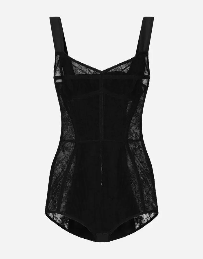 Dolce and Gabbana Shirts And Tops Women Lace Bodysuit Black