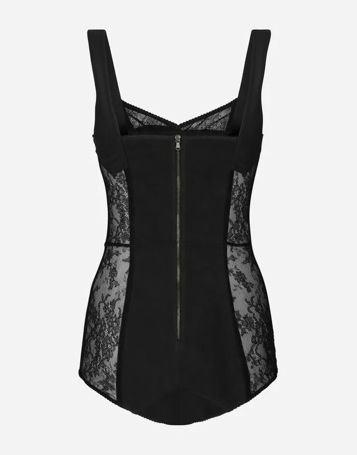 Dolce and Gabbana Shirts And Tops Women Lace Bodysuit Black Dolce and Gabbana Shirts And Tops Women Lace Bodysuit Black