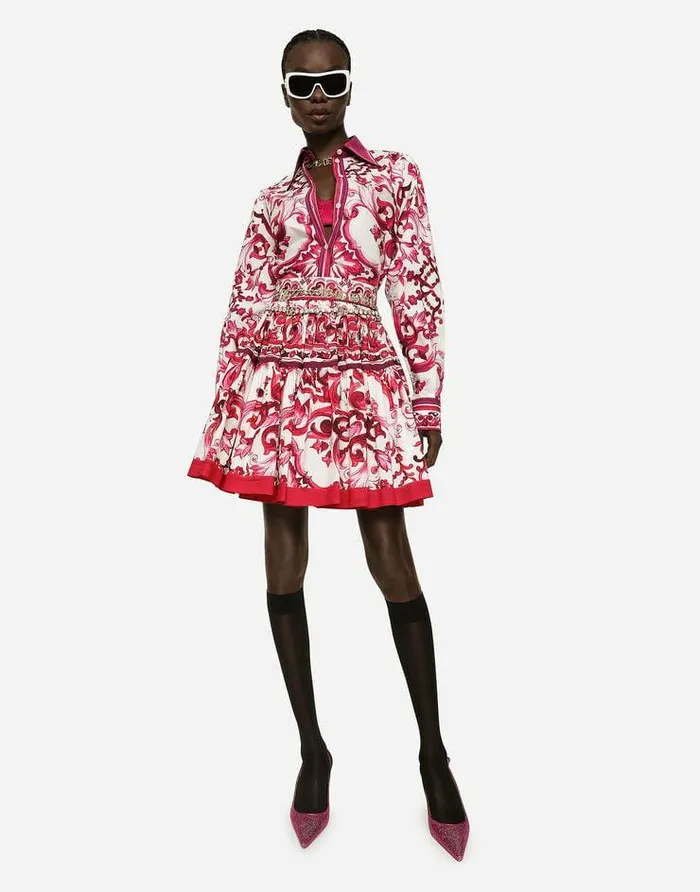 Dolce and Gabbana Shirts And Tops Women Majolicaprint Poplin Shirt Multicolor Dolce and Gabbana Shirts And Tops Women Majolicaprint Poplin Shirt Multicolor