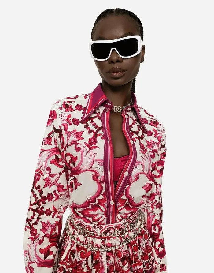 Dolce and Gabbana Shirts And Tops Women Majolicaprint Poplin Shirt Multicolor Dolce and Gabbana Shirts And Tops Women Majolicaprint Poplin Shirt Multicolor