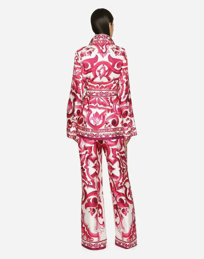 Dolce and Gabbana Shirts And Tops Women Majolicaprint Twill Pajama Shirt Multicolor Dolce and Gabbana Shirts And Tops Women Majolicaprint Twill Pajama Shirt Multicolor