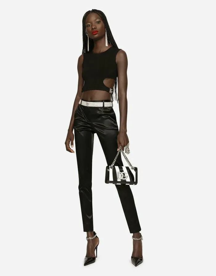 Dolce and Gabbana Shirts And Tops Women Viscose Top With Cutout Sides Black Dolce and Gabbana Shirts And Tops Women Viscose Top With Cutout Sides Black
