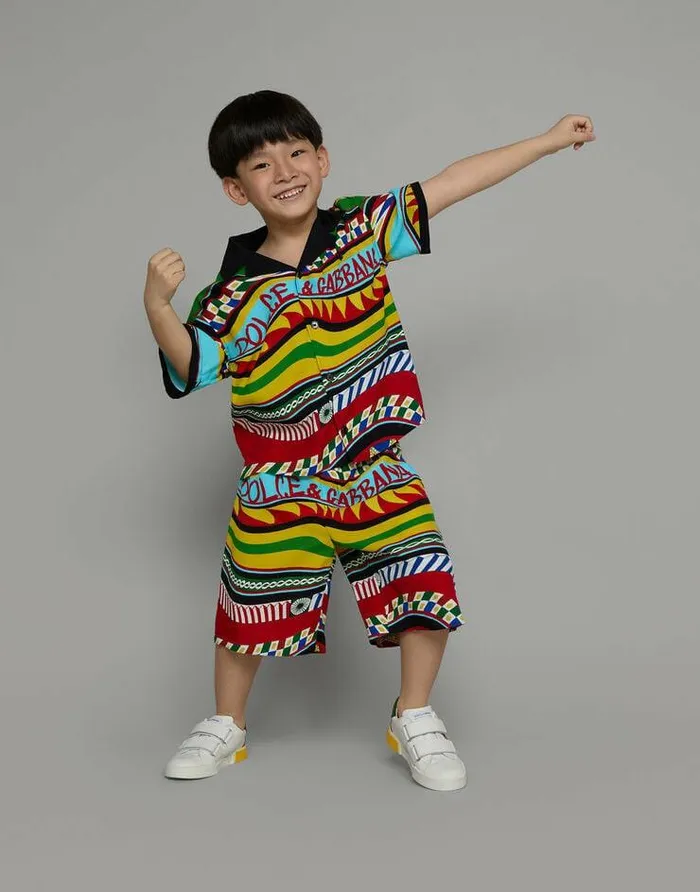 Dolce and Gabbana Shirts Children Shortsleeved Shirt With Carretto Print Multicolor Dolce and Gabbana Shirts Children Shortsleeved Shirt With Carretto Print Multicolor