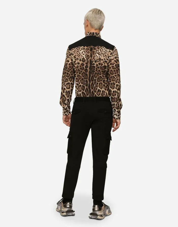 Dolce and Gabbana Shirts Men Leopardprint Cotton Shirt With Multiple Pockets Multicolor Dolce and Gabbana Shirts Men Leopardprint Cotton Shirt With Multiple Pockets Multicolor