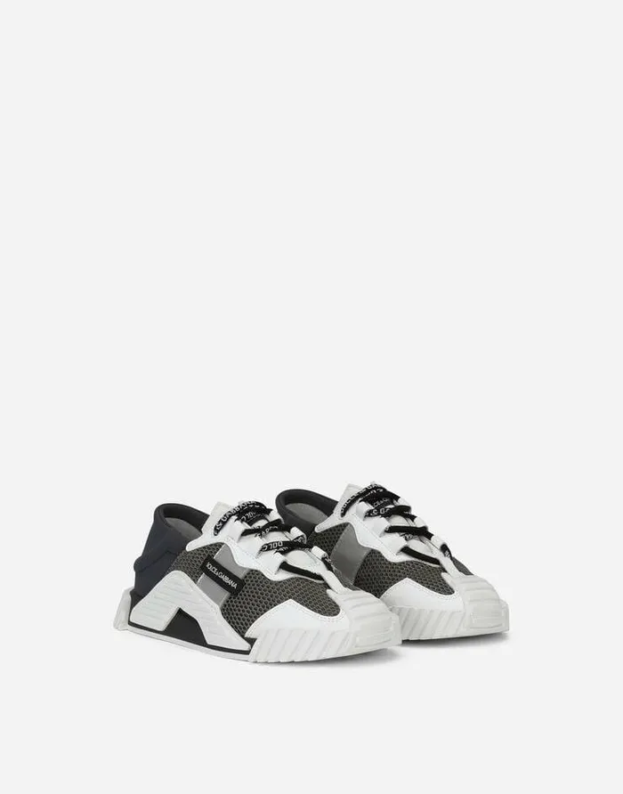 Dolce and Gabbana Shoes 2438 Children Mixedmaterials NS1 Slipon Sneakers Grey Dolce and Gabbana Shoes 2438 Children Mixedmaterials NS1 Slipon Sneakers Grey