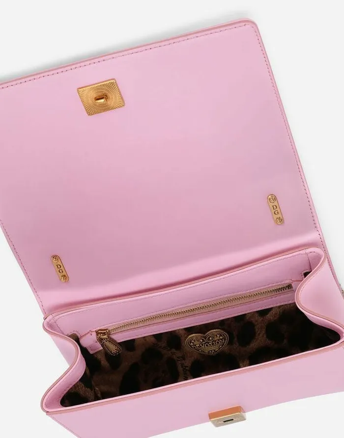 Dolce and Gabbana Shoulder And Crossbody Bags Women Medium Devotion Bag In Quilted Nappa Leather Pink Dolce and Gabbana Shoulder And Crossbody Bags Women Medium Devotion Bag In Quilted Nappa Leather Pink