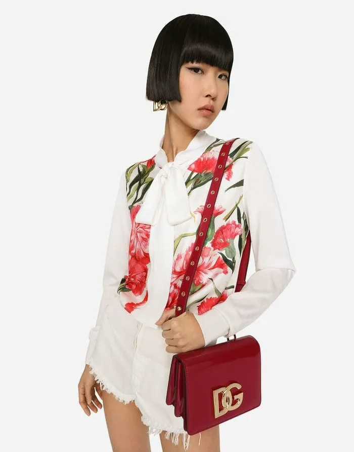 Dolce and Gabbana Shoulder And Crossbody Bags Women Polished Calfskin 35 Crossbody Bag Fuchsia