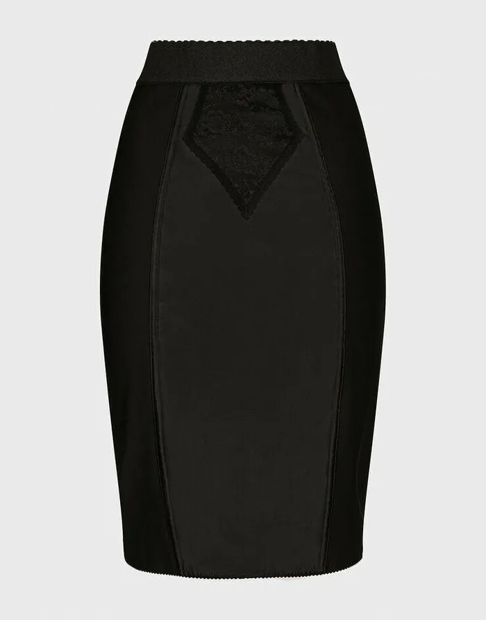 Dolce and Gabbana Skirts Women Midi Skirt In Powernet And Satin Black