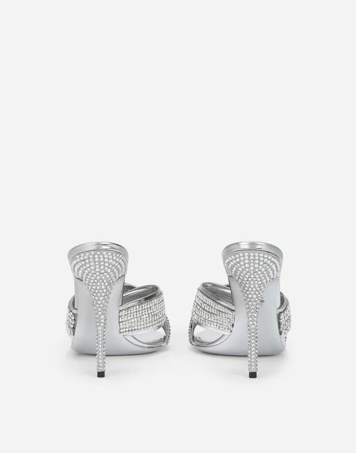 Dolce and Gabbana Slides And Mules Women Crystal Mesh Mules Multicolor Dolce and Gabbana Slides And Mules Women Crystal Mesh Mules Multicolor