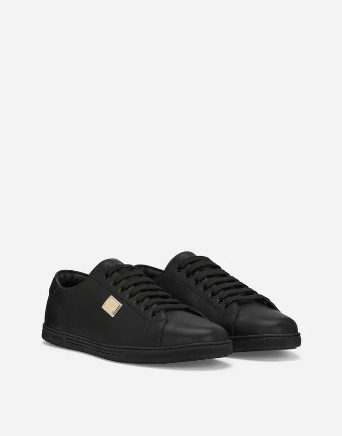 Dolce and Gabbana Sneakers Men Saint Tropez Calfskin Sneakers Black Dolce and Gabbana Sneakers Men Saint Tropez Calfskin Sneakers Black