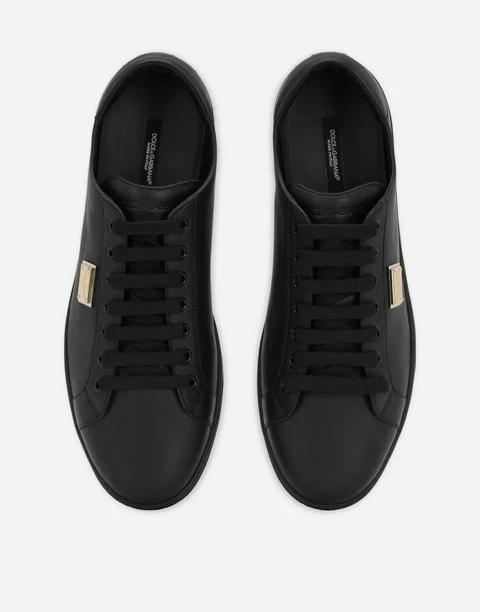 Dolce and Gabbana Sneakers Men Saint Tropez Calfskin Sneakers Black Dolce and Gabbana Sneakers Men Saint Tropez Calfskin Sneakers Black