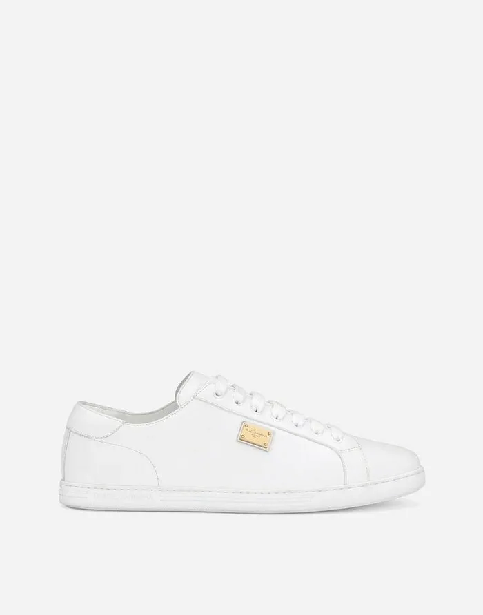 Dolce and Gabbana Sneakers Men Saint Tropez Calfskin Sneakers White