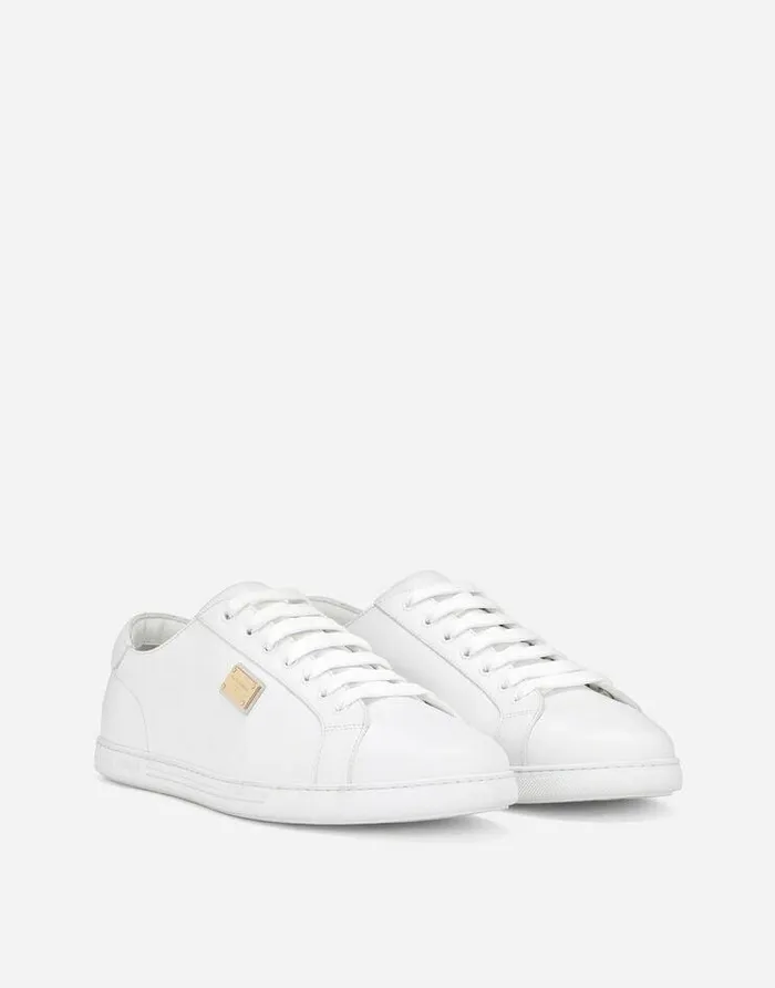 Dolce and Gabbana Sneakers Men Saint Tropez Calfskin Sneakers White