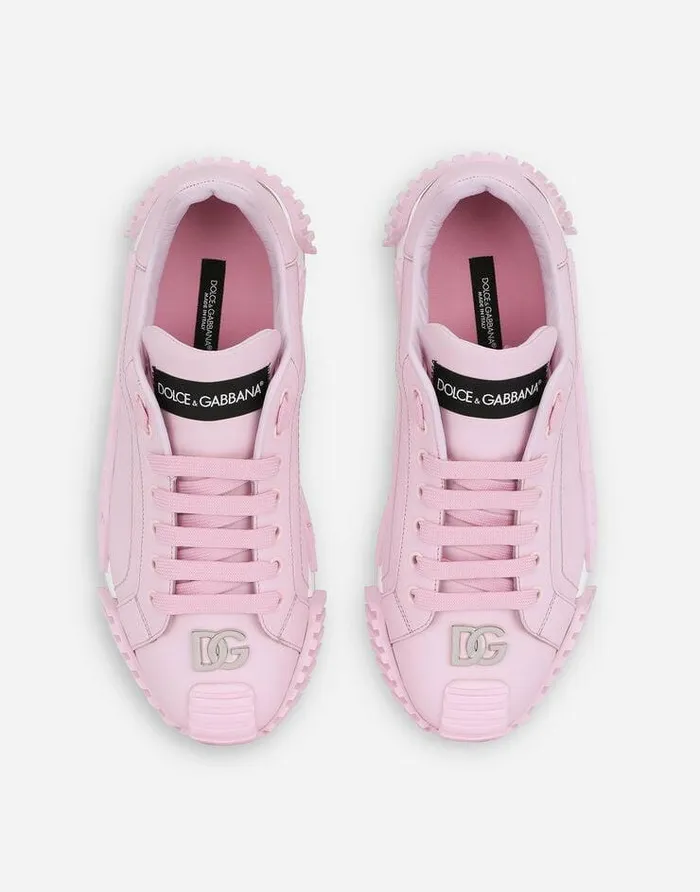 Dolce and Gabbana Sneakers Women Calfskin NS1 Sneakers With DG Logo Pink Dolce and Gabbana Sneakers Women Calfskin NS1 Sneakers With DG Logo Pink