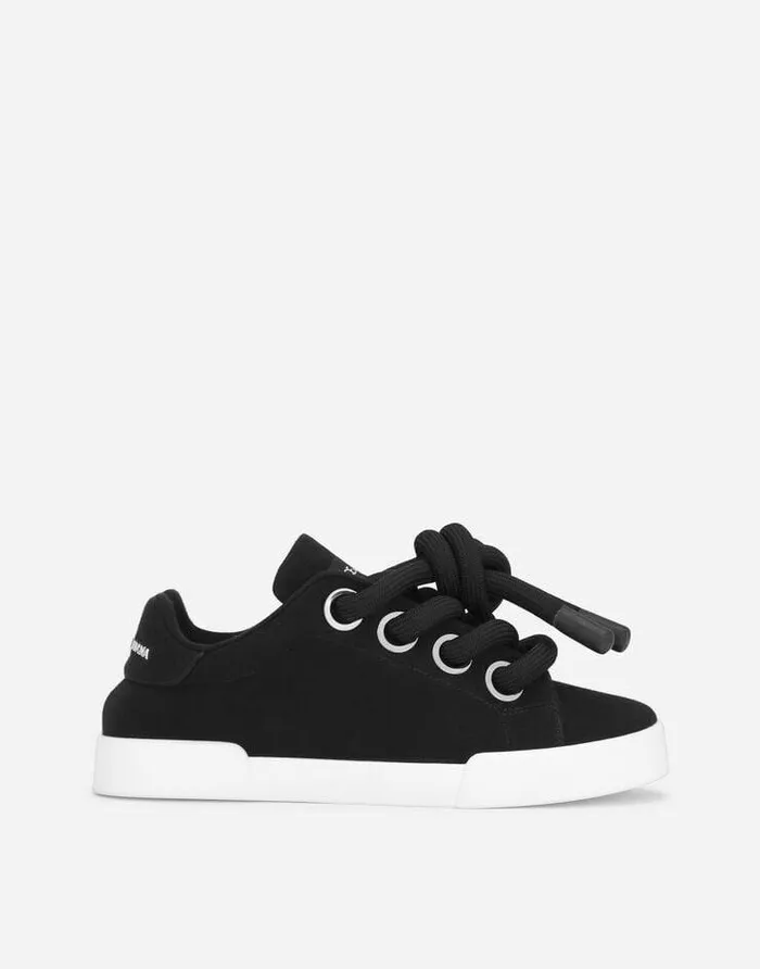 Dolce and Gabbana Sneakers Women Fabric Portofino Sneakers Black