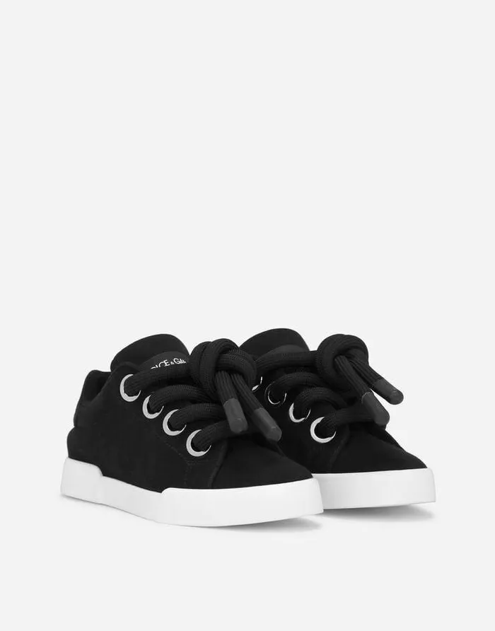 Dolce and Gabbana Sneakers Women Fabric Portofino Sneakers Black Dolce and Gabbana Sneakers Women Fabric Portofino Sneakers Black