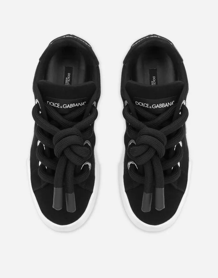 Dolce and Gabbana Sneakers Women Fabric Portofino Sneakers Black Dolce and Gabbana Sneakers Women Fabric Portofino Sneakers Black