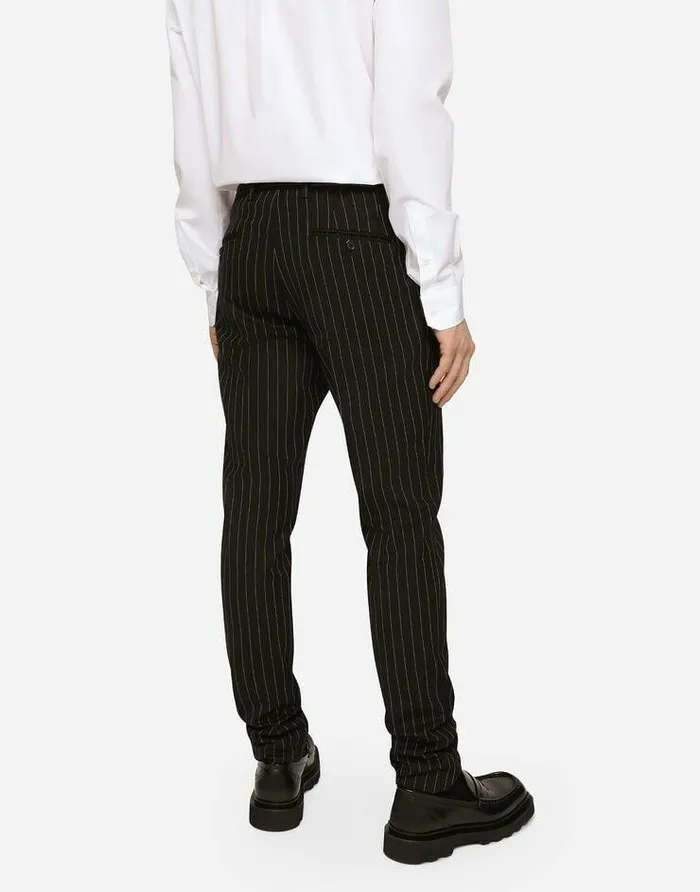 Dolce and Gabbana Suits And Blazers Men Doublebreasted Pinstripe Stretch Wool Siciliafit Suit Multicolor Dolce and Gabbana Suits And Blazers Men Doublebreasted Pinstripe Stretch Wool Siciliafit Suit Multicolor