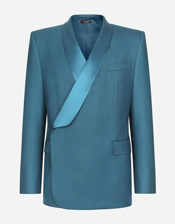 Dolce and Gabbana Suits And Blazers Men Doublebreasted Wool Siciliafit Tuxedo Jacket Blue Dolce and Gabbana Suits And Blazers Men Doublebreasted Wool Siciliafit Tuxedo Jacket Blue